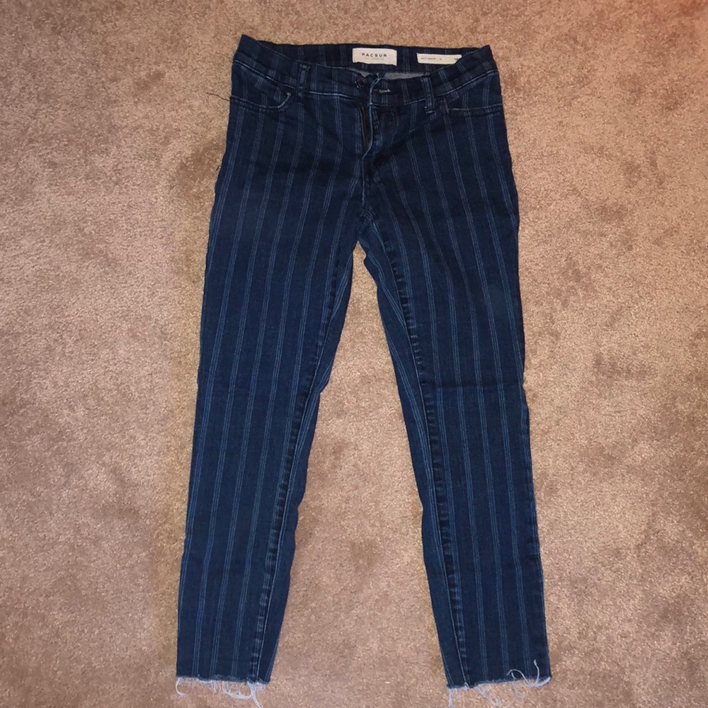 striped jeans